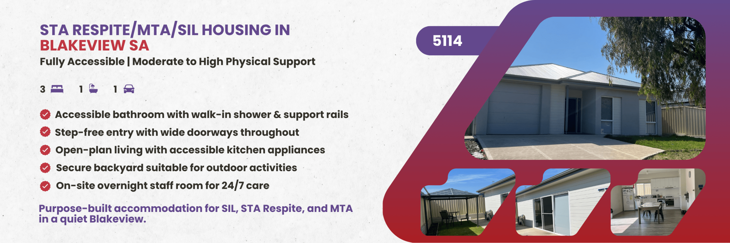 STA Respite/MTA/SIL Housing in Blakeview SA