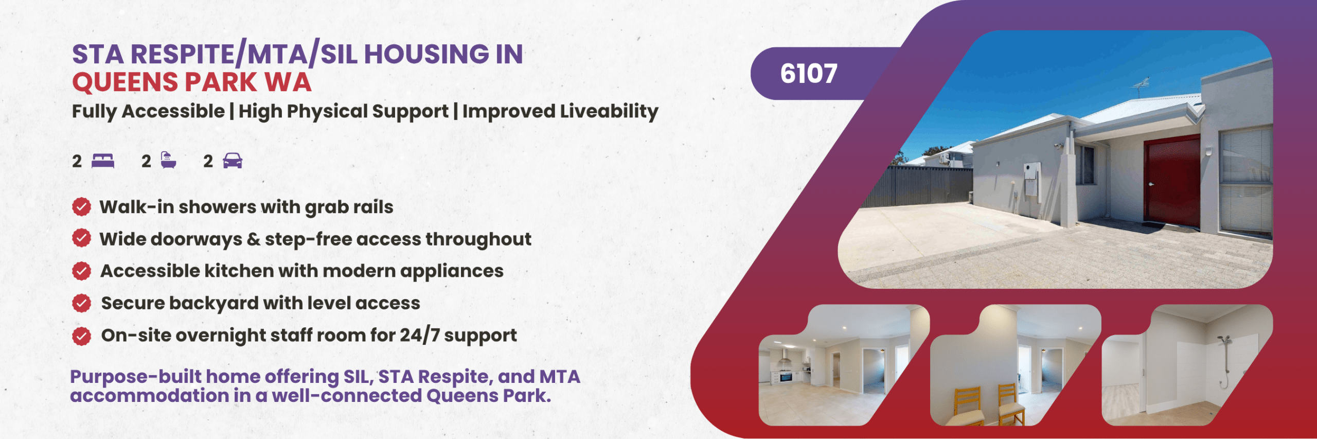 STA Respite/MTA/SIL Housing in Queens Park WA